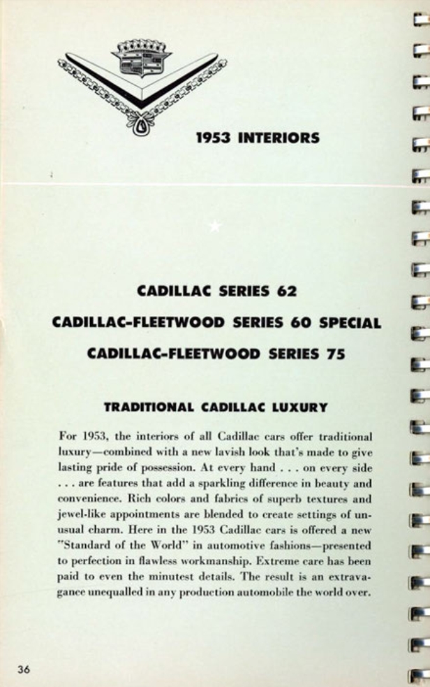1953 Cadillac Salesmans Data Book Page 79